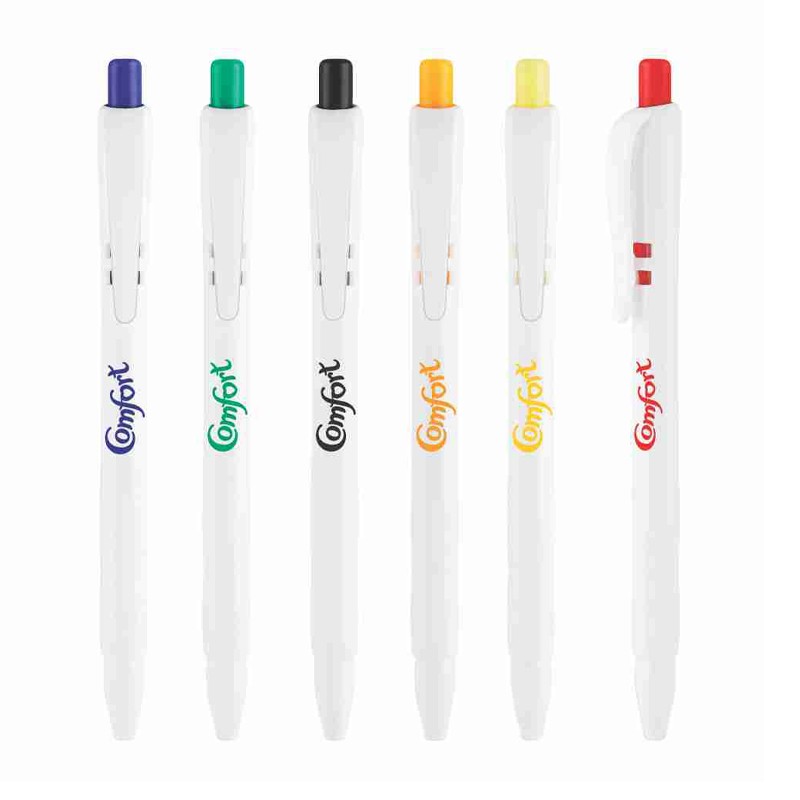 White With Mix Plunger Ball Pen