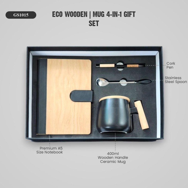 Eco Wooden Mug 4 in 1 Gift Set