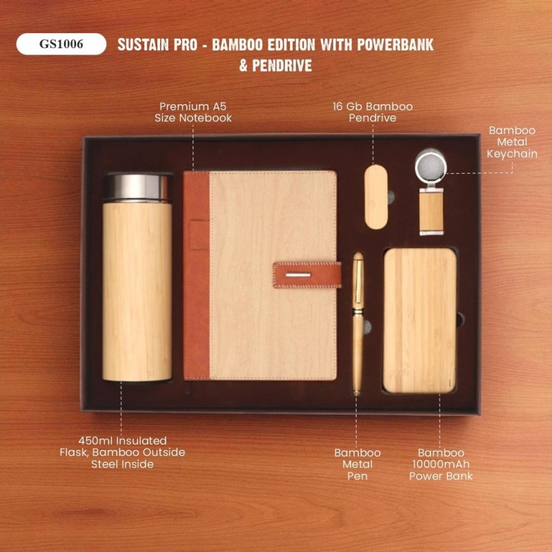 Sustain Pro – Bamboo Edition with Powerbank & Pendrive