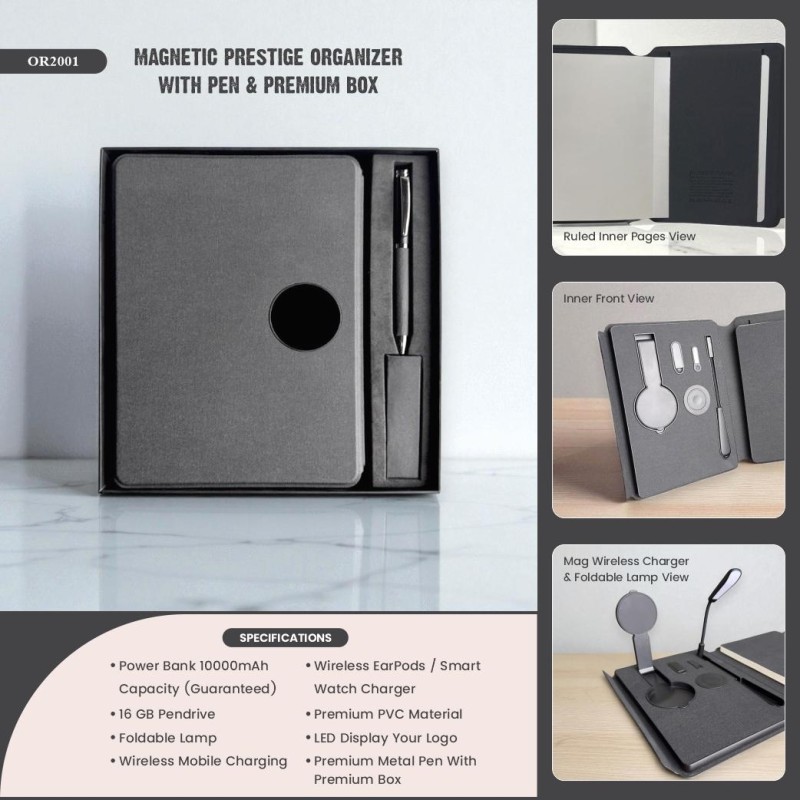 Magnetic Prestige Organizer With Pen & Premium Box