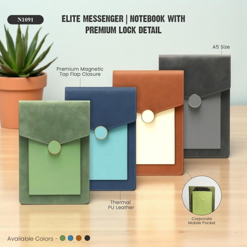 Elite Messenger | Notebook WithPremium Lock Detail