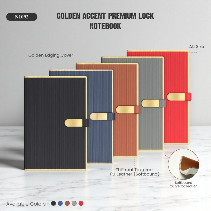 Golden Accent Premium Lock Notebook