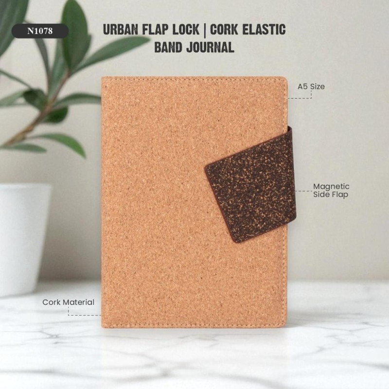Urban Flap Lock | Cork Elastic Band Journal