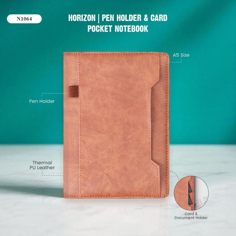 Horizon | Pen Holder & Card Pocket Notebook