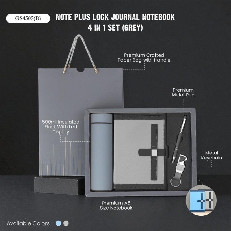 Note Plus Lock Journal Notebook 4 in 1 Set