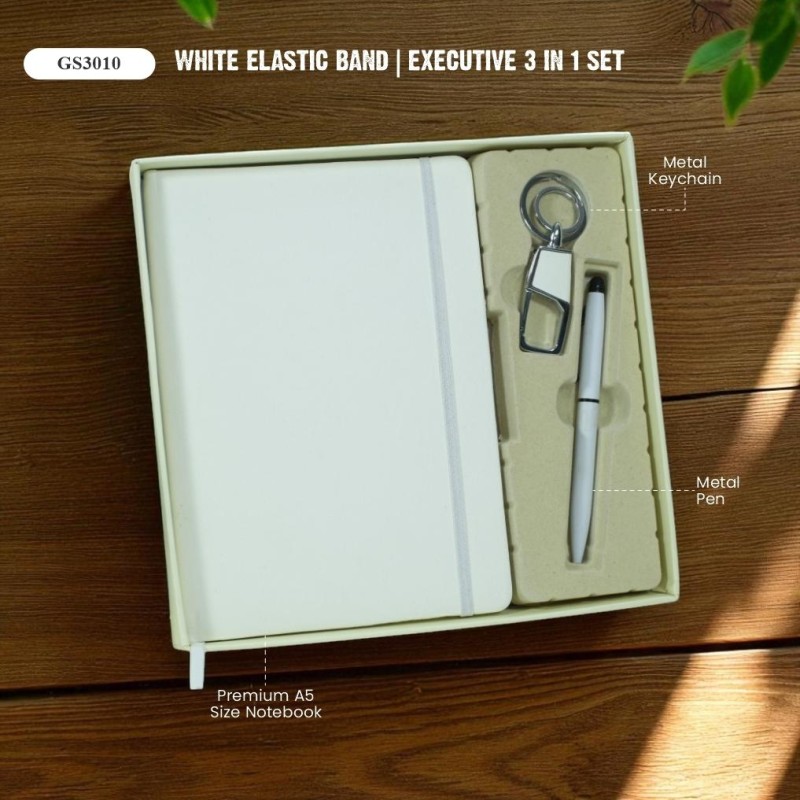 White Elastic Band | Executive 3 in 1 Set