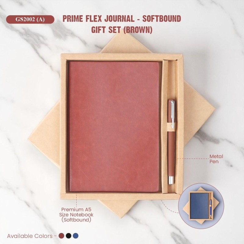 Prime Flex Journal - Softbound Gift Set (Brown)