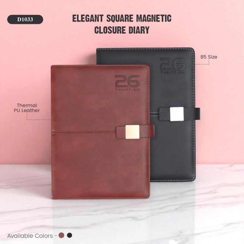 Elegant SquareMagnetic Closure Diary