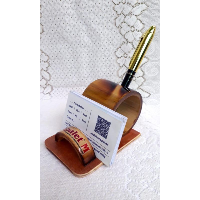Bamboo Pen Stand with Mobile Holder