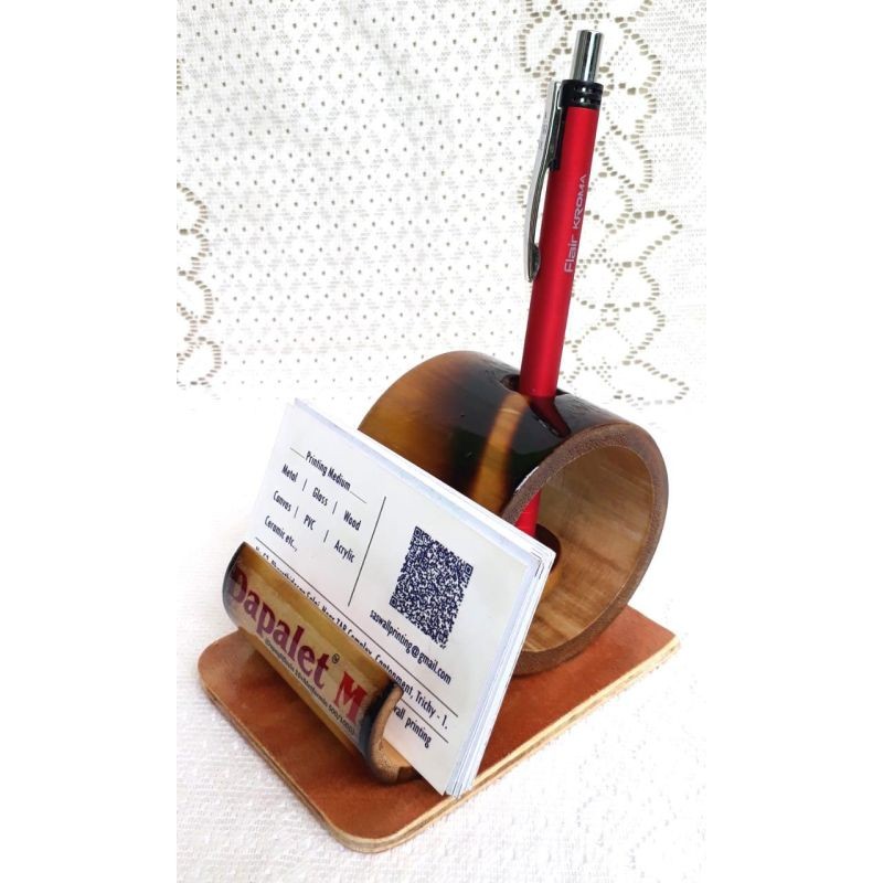 Bamboo Pen Stand with Mobile Holder