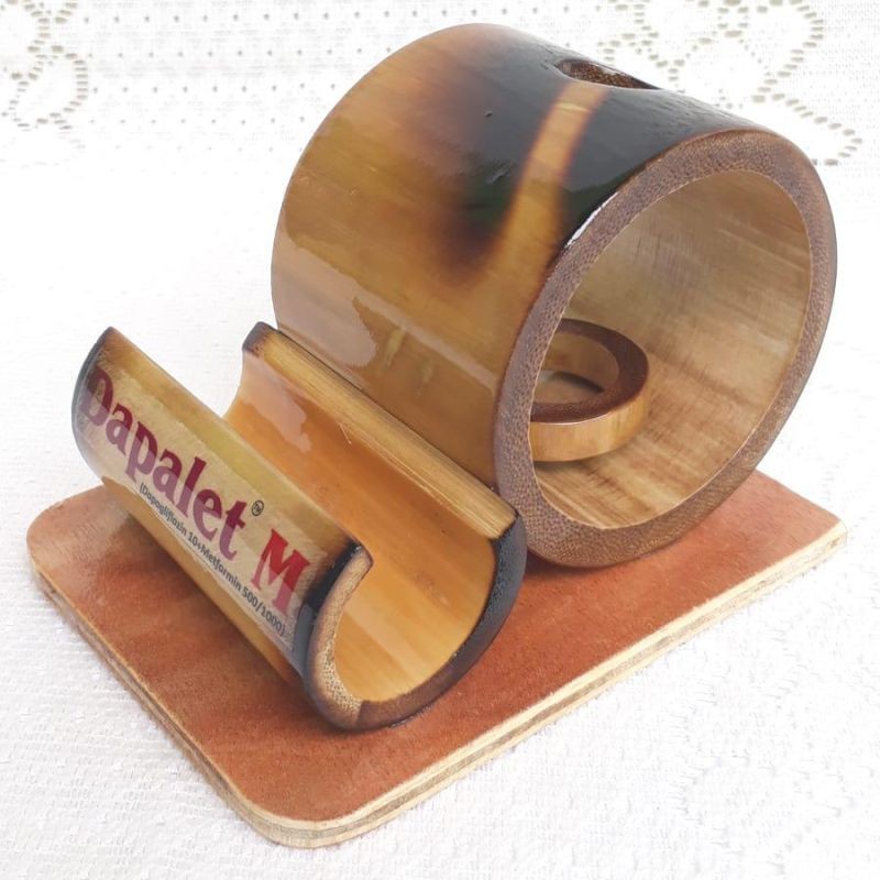 Bamboo Pen Stand with Mobile Holder