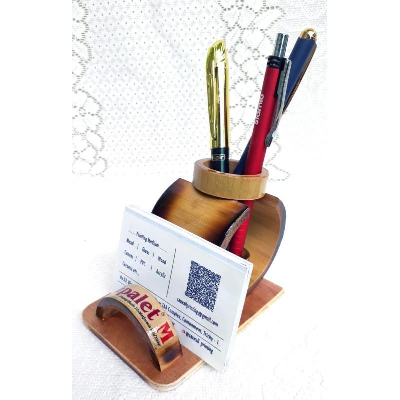 Bamboo Pen Stand with Mobile Holder